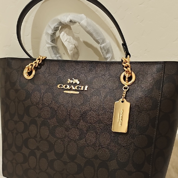 Sold 🎈Coach Signature Brown and Gold Tote - Picture 2 of 12